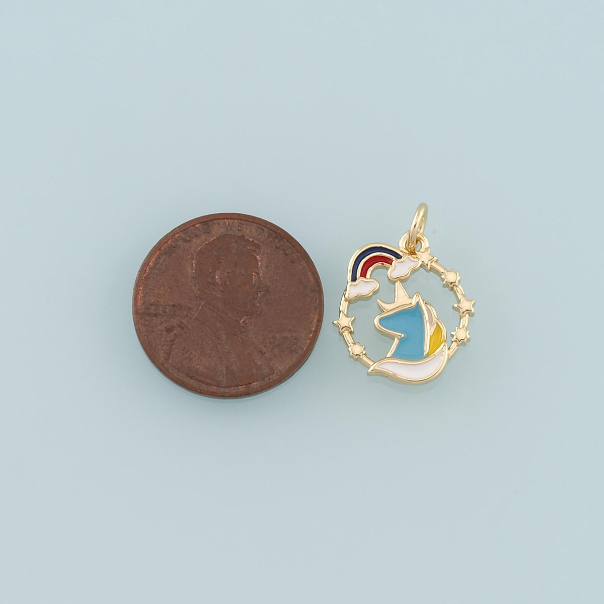 18K Gold Filled Hand Enamel Charm Pendant for Jewelry Making