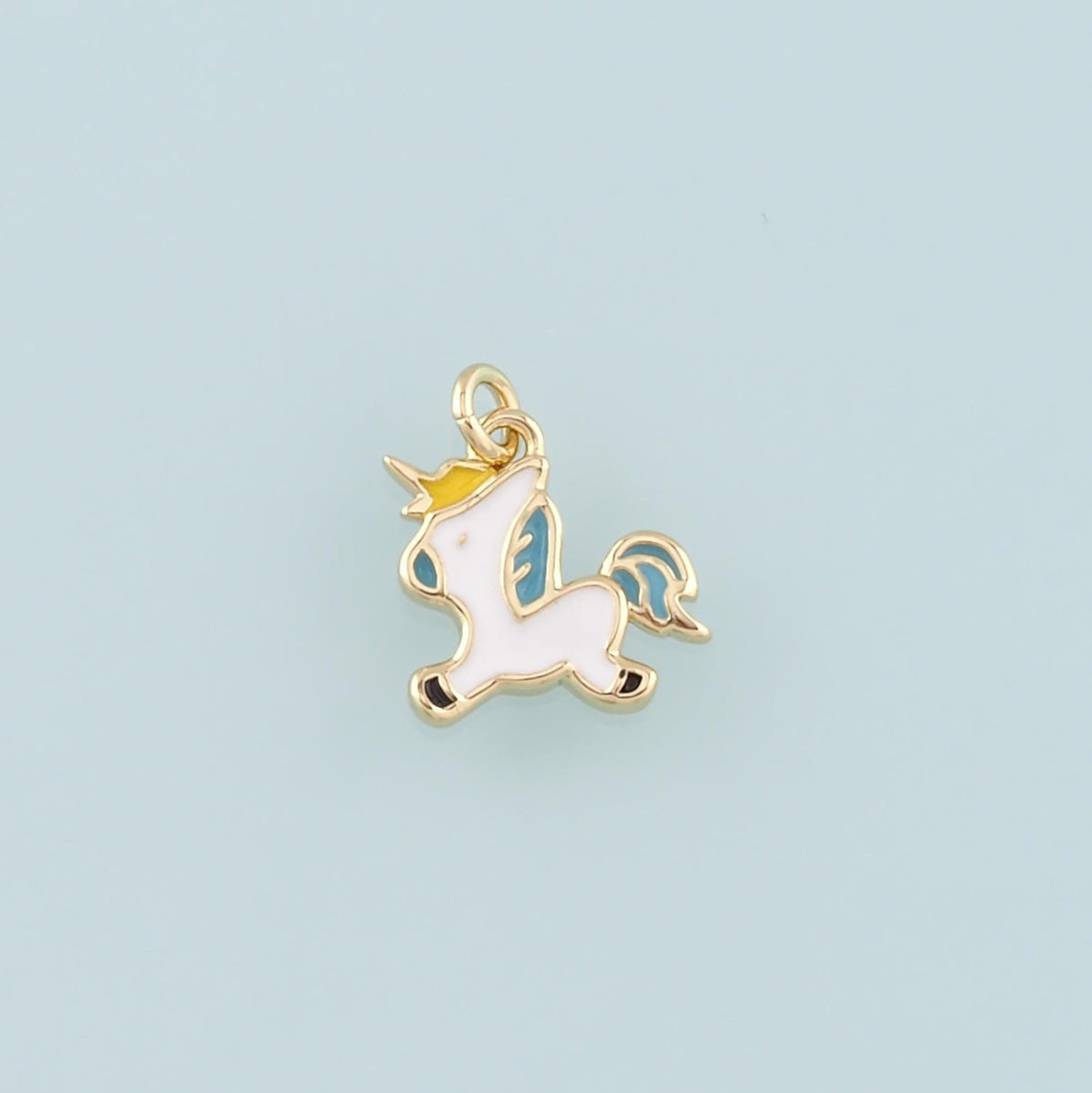 Gold Unicorn Charms,18K Gold Filled Unicorn Pendant,Enamel Unicorn Charm Bracelet Necklace for DIY Jewelry Making Supply