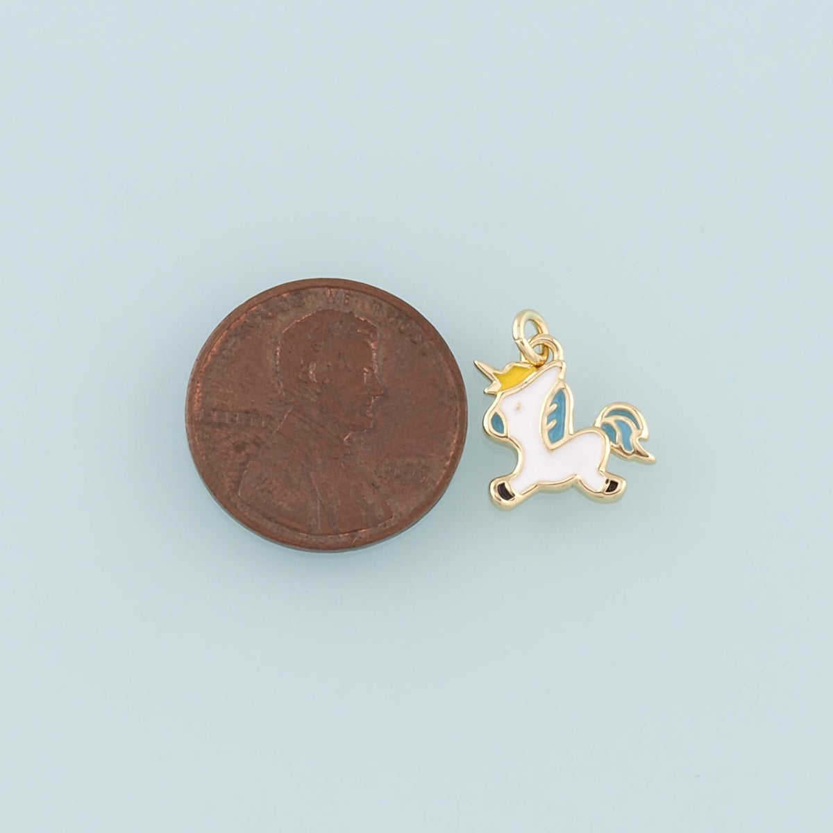 Gold Unicorn Charms,18K Gold Filled Unicorn Pendant,Enamel Unicorn Charm Bracelet Necklace for DIY Jewelry Making Supply