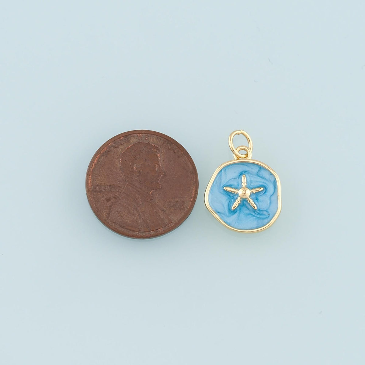 Gold Starfish Charms,18K Gold Filled Sea Star Pendant,Enamel Starfish Charm Bracelet Necklace for DIY Jewelry Making Supply