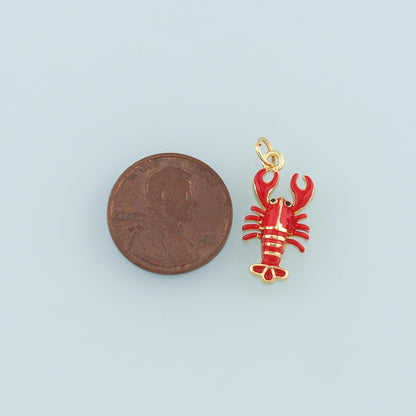 18K Gold Filled Enamel Charm Pendant for Jewelry Making