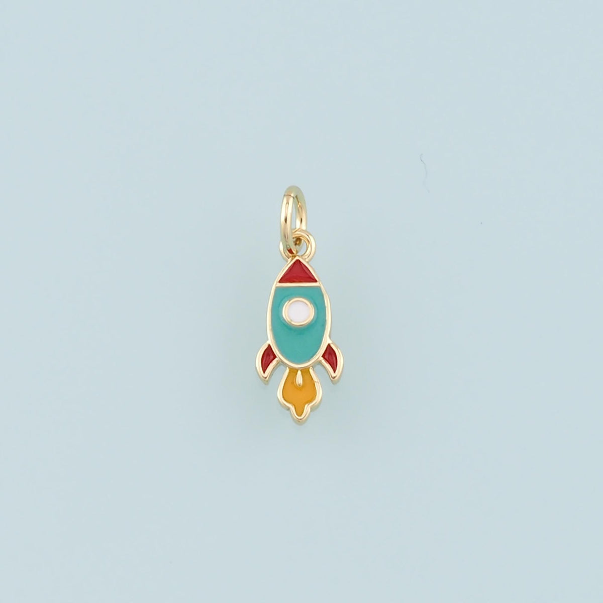 18K Gold Filled Hand Enamel Charm Pendant for Jewelry Making