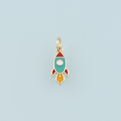 18K Gold Filled Hand Enamel Charm Pendant for Jewelry Making