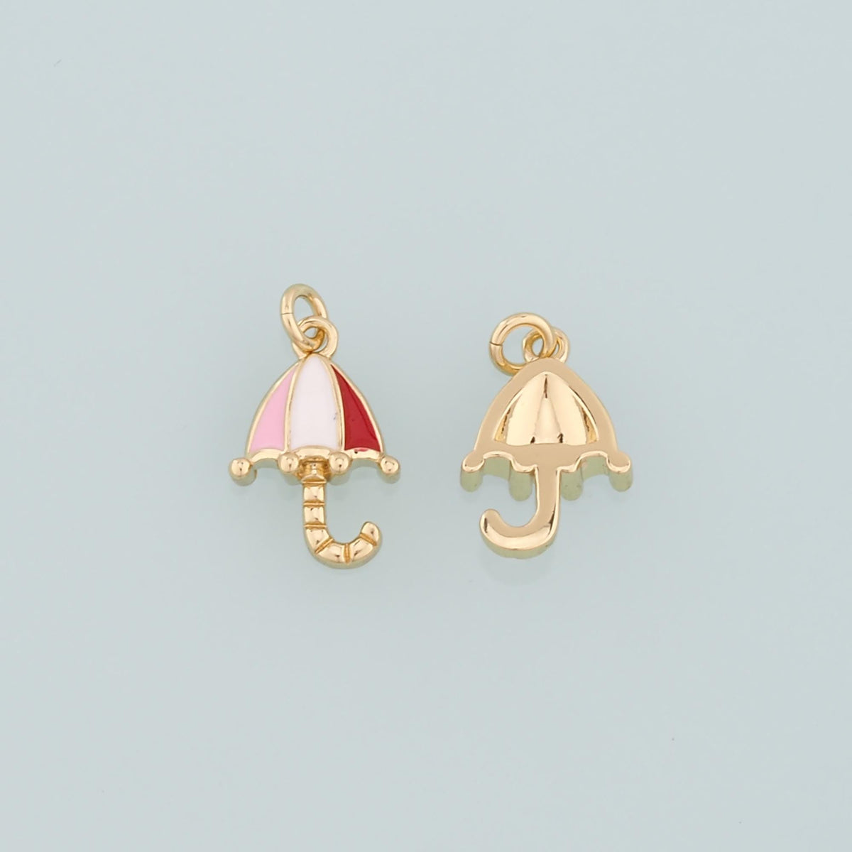 Gold Umbrella Charms,18K Gold Filled Umbrella Pendant,Enamel Charm Bracelet Necklace for DIY Jewelry Making Supply