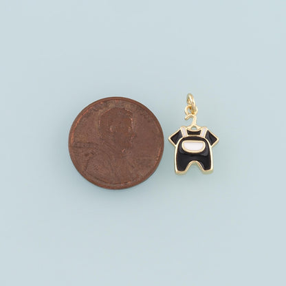 18K Gold Filled Enamel Charm Pendant for Jewelry Making