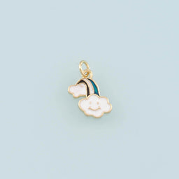Gold Rainbow Charms,18K Gold Filled Rainbow Pendant,Enamel Rainbow Charm Bracelet Necklace for DIY Jewelry Making Supply