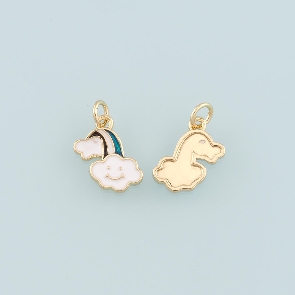 Gold Rainbow Charms,18K Gold Filled Rainbow Pendant,Enamel Rainbow Charm Bracelet Necklace for DIY Jewelry Making Supply