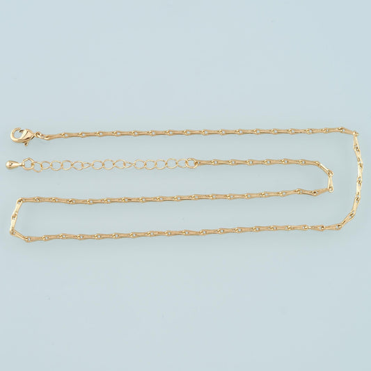Gold Bone Chain,18K Gold Filled Rectangle for Necklace Bracelet DIY Jewelry Making Supply