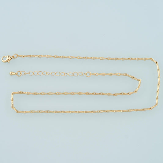 Gold Bone Chain,18K Gold Filled Rectangle for Necklace Bracelet DIY Jewelry Making Supply