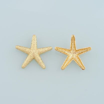 Gold Big Starfish Charms,18K Gold Filled Sea star Pendant,Starfish Charm Bracelet Necklace for DIY Jewelry Making Supply