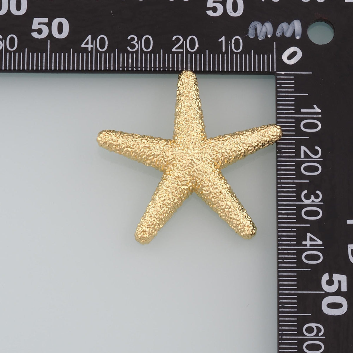 Gold Big Starfish Charms,18K Gold Filled Sea star Pendant,Starfish Charm Bracelet Necklace for DIY Jewelry Making Supply