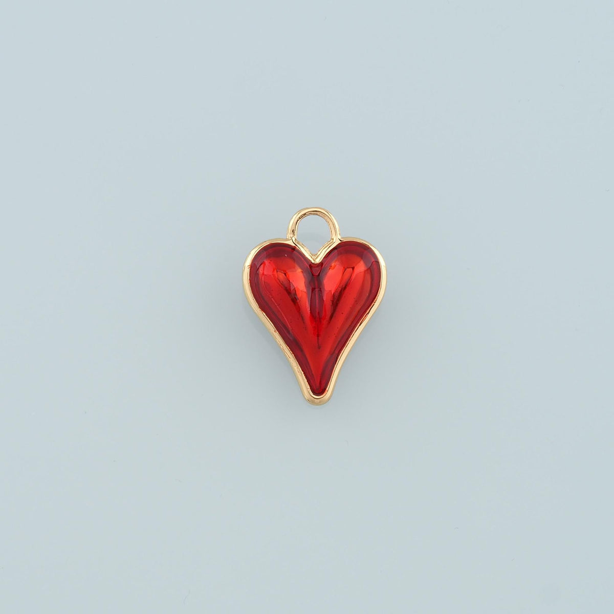 18K Gold Filled Enamel Heart Charm Pendant for Jewelry Making