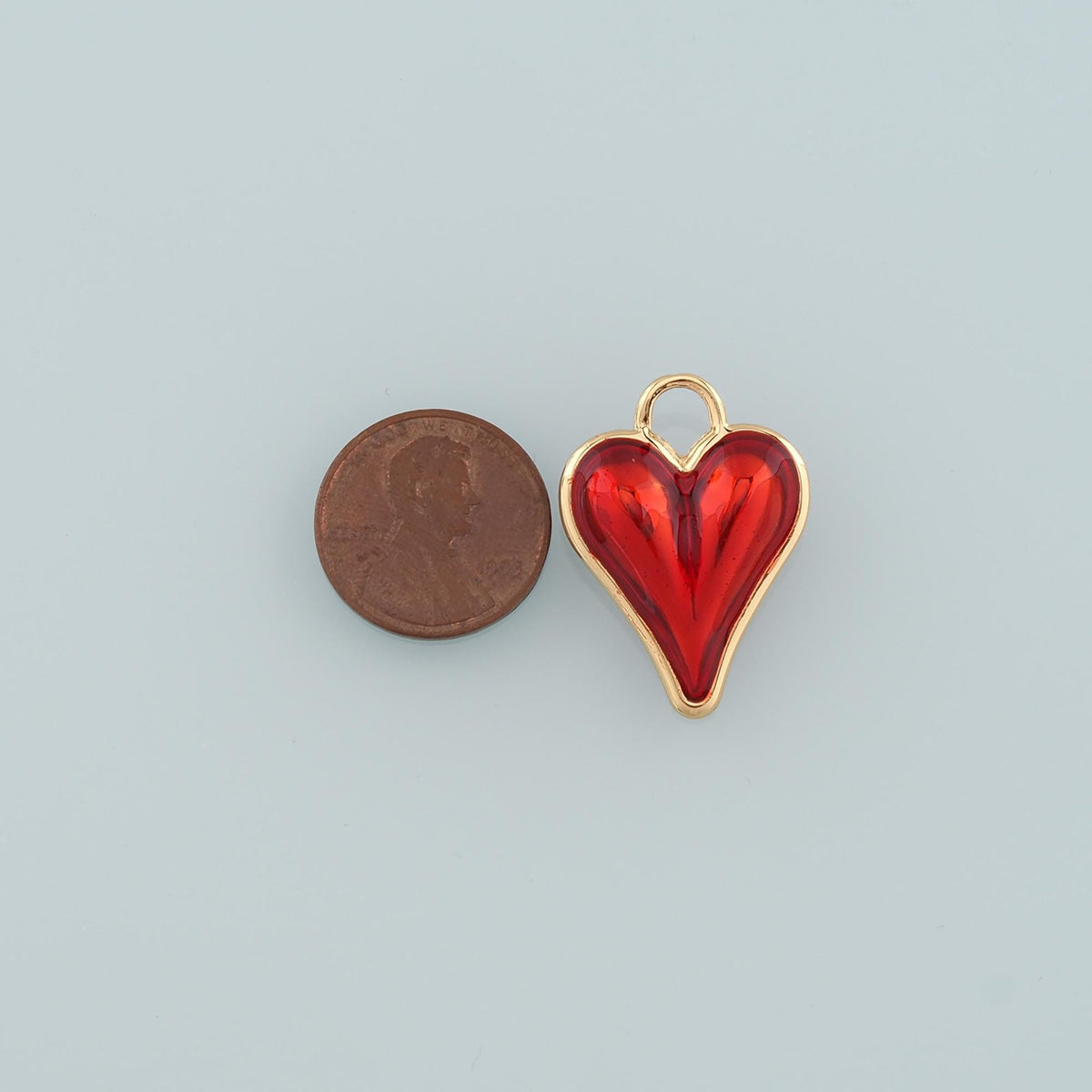 18K Gold Filled Enamel Heart Charm Pendant for Jewelry Making