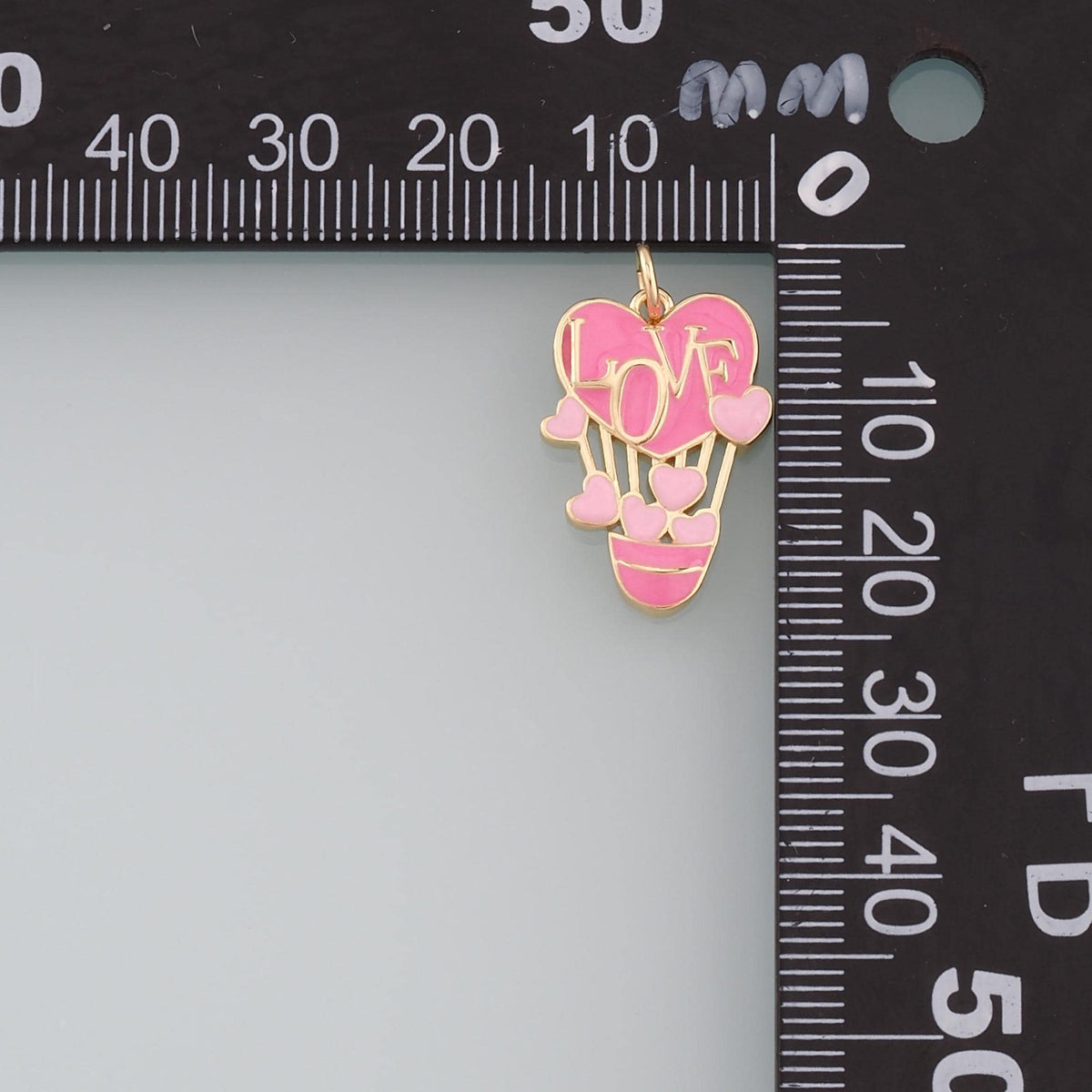 18K Gold Filled Love Hot air balloon Pendant,Enamel Hot air balloon Charm Bracelet Necklace for DIY Jewelry Making Supply