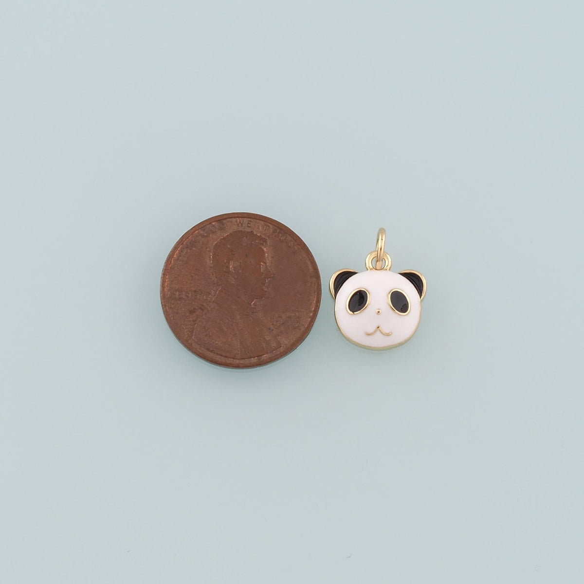 18K Gold Filled Panda Pendant,Enamel Panda Charm Bracelet Necklace for DIY Jewelry Making Supply