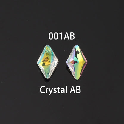 1pcs Rhombus Crystal Pendant Crystal AB Rhinestones for DIY Craft Jewelry Making Supply