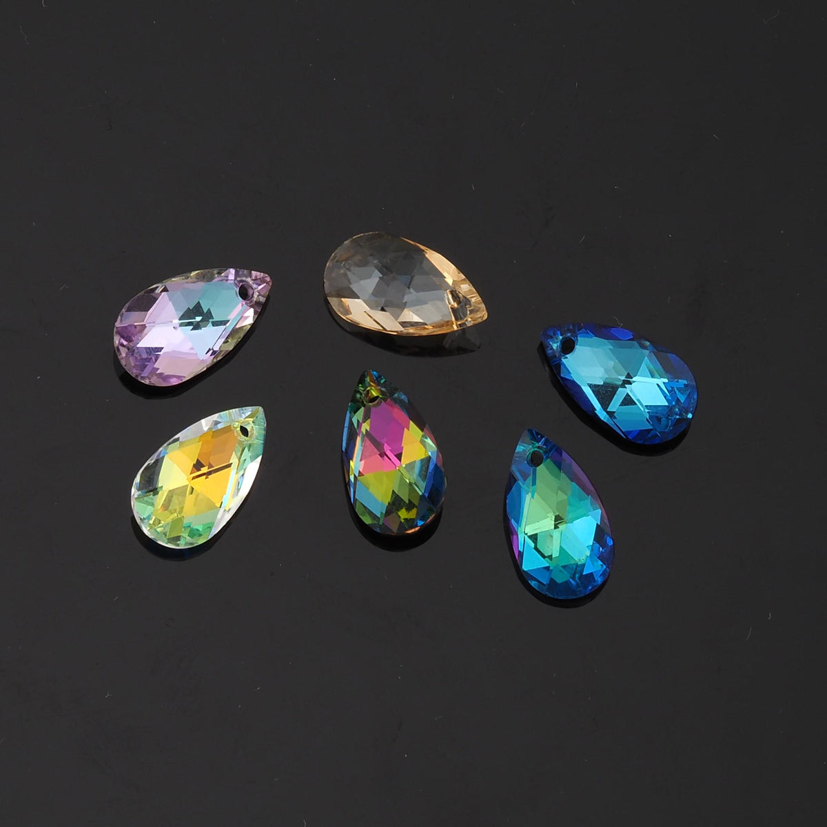 Gold Filled Crystal Teardrop Charm Pendant for Jewelry Making
