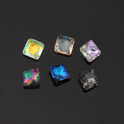Gold Filled Crystal Square Charm Pendant for Jewelry Making