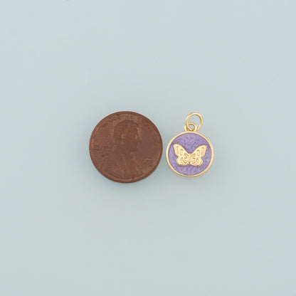 Gold Butterfly Charms,18K Gold Filled Butterfly Pendant,Enamel Butterfly Charm Bracelet Necklace for DIY Jewelry Making Suppl