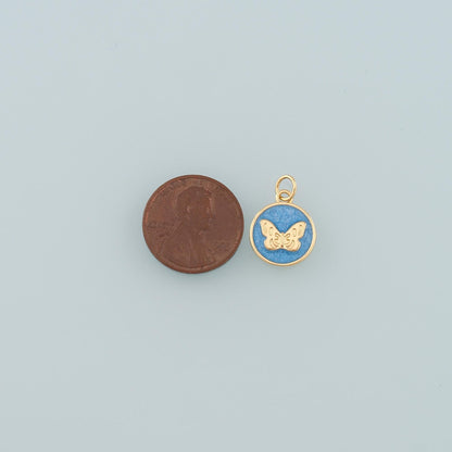 Gold Butterfly Charms,18K Gold Filled Butterfly Pendant,Enamel Butterfly Charm Bracelet Necklace for DIY Jewelry Making Suppl