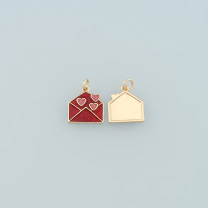 18K Gold Filled Enamel Letter Charm Pendant for Jewelry Making