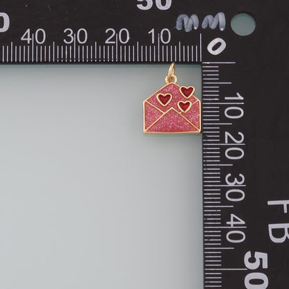 18K Gold Filled Enamel Letter Charm Pendant for Jewelry Making