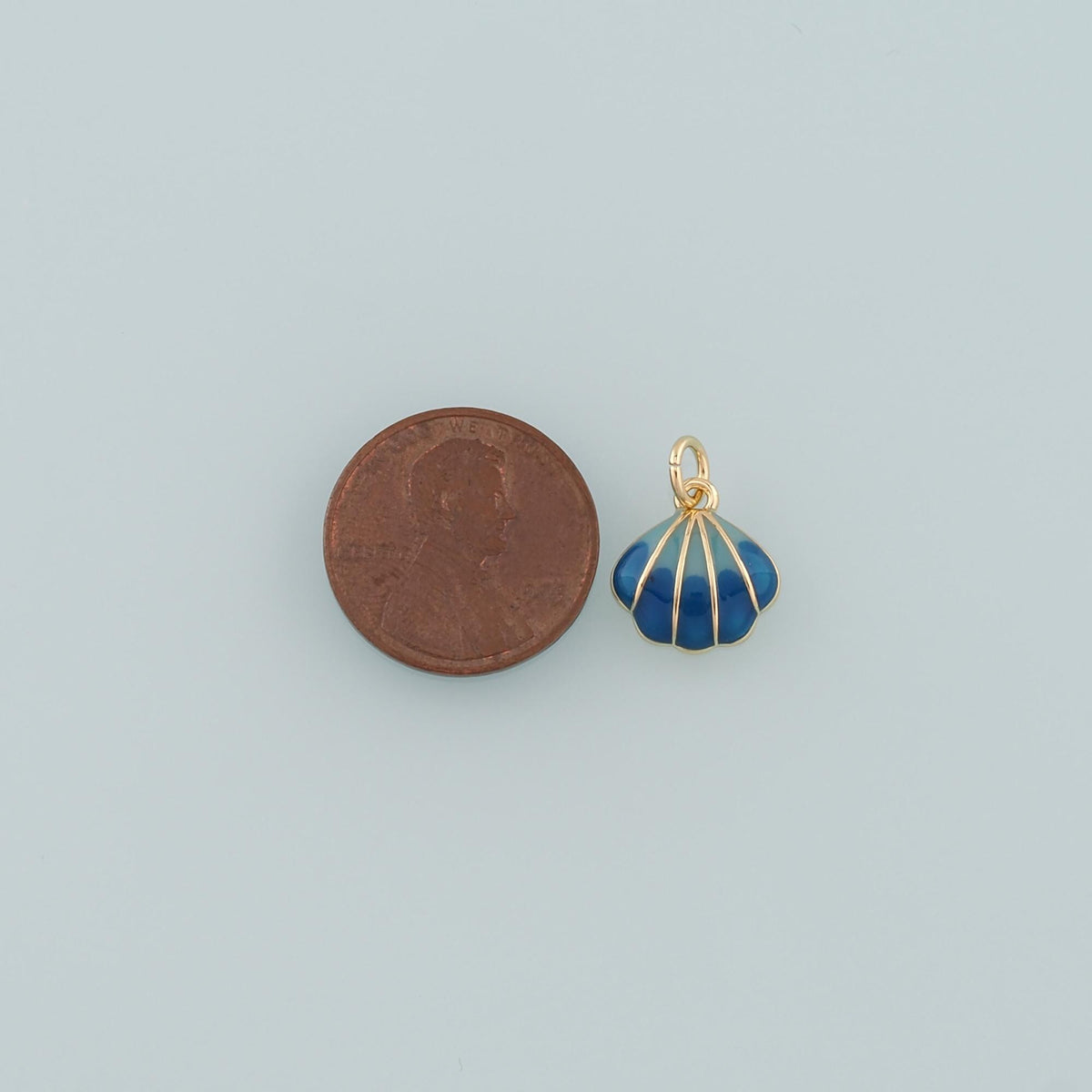 Gold Shell Charms,18K Gold Filled Scallop Pendant,Enamel Conch Shell Charm Bracelet Necklace for DIY Jewelry Making Supply