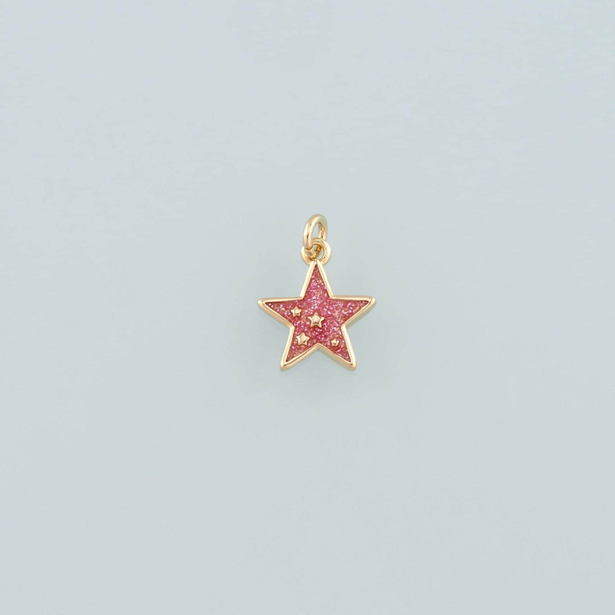 18K Gold Filled Star Pendant,Enamel Celestial Charm Bracelet Necklace for DIY Jewelry Making Supply