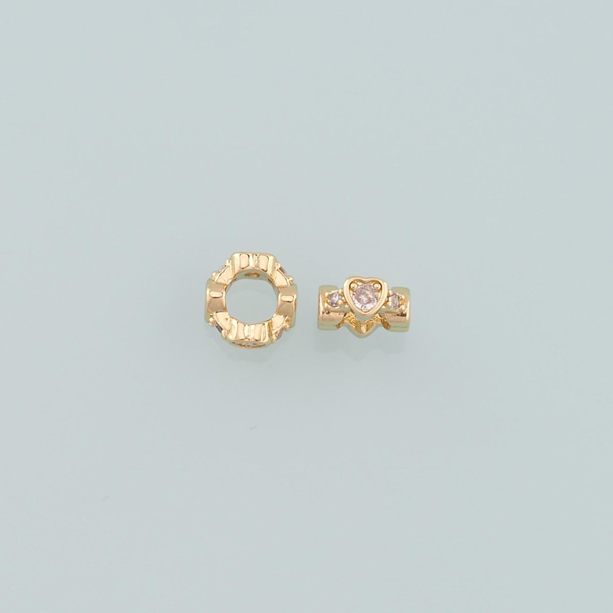 Gold Round Beads Charms,18K Gold Filled Round Flat Spacer beads Bracelet Necklace for DIY Jewelry Making Supply