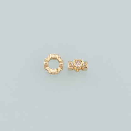 Gold Round Beads Charms,18K Gold Filled Round Flat Spacer beads Bracelet Necklace for DIY Jewelry Making Supply
