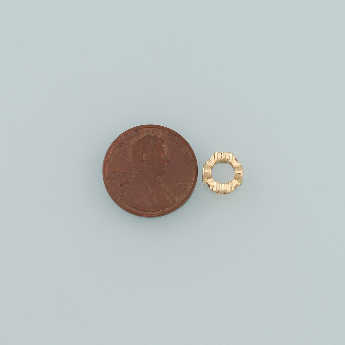 Gold Round Beads Charms,18K Gold Filled Round Flat Spacer beads Bracelet Necklace for DIY Jewelry Making Supply