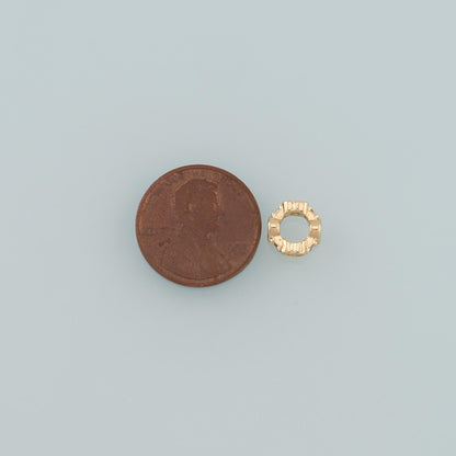 Gold Round Beads Charms,18K Gold Filled Round Flat Spacer beads Bracelet Necklace for DIY Jewelry Making Supply