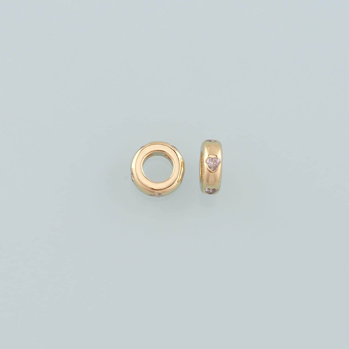 Gold Round Beads Charms,18K Gold Filled Round Flat Spacer beads Bracelet Necklace for DIY Jewelry Making Supply