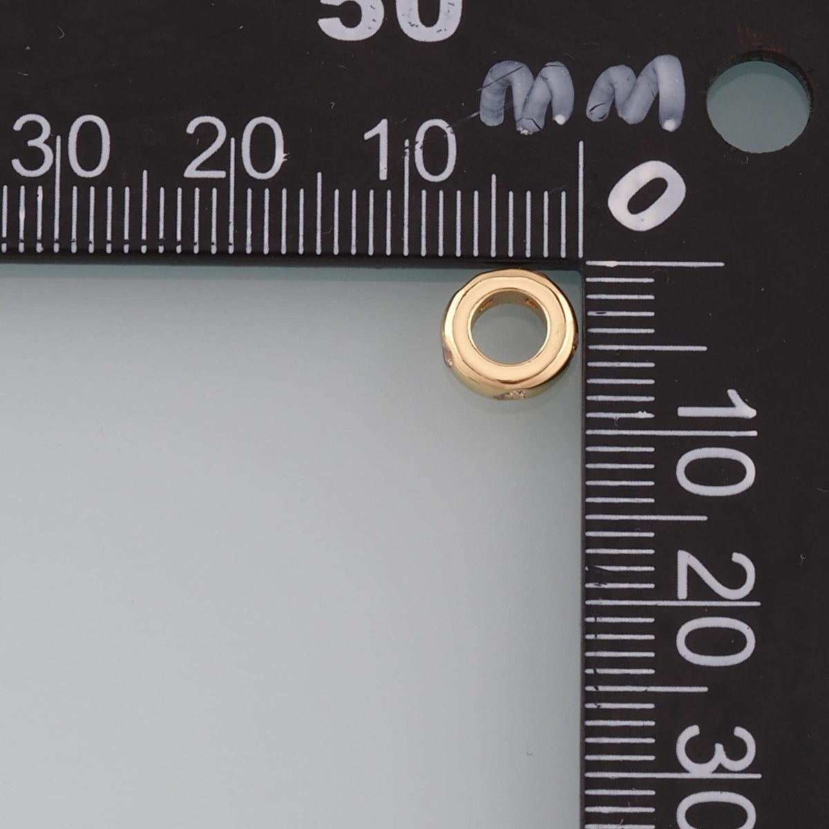 Gold Round Beads Charms,18K Gold Filled Round Flat Spacer beads Bracelet Necklace for DIY Jewelry Making Supply