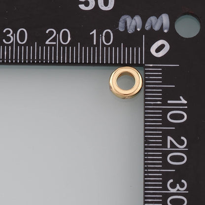 Gold Round Beads Charms,18K Gold Filled Round Flat Spacer beads Bracelet Necklace for DIY Jewelry Making Supply