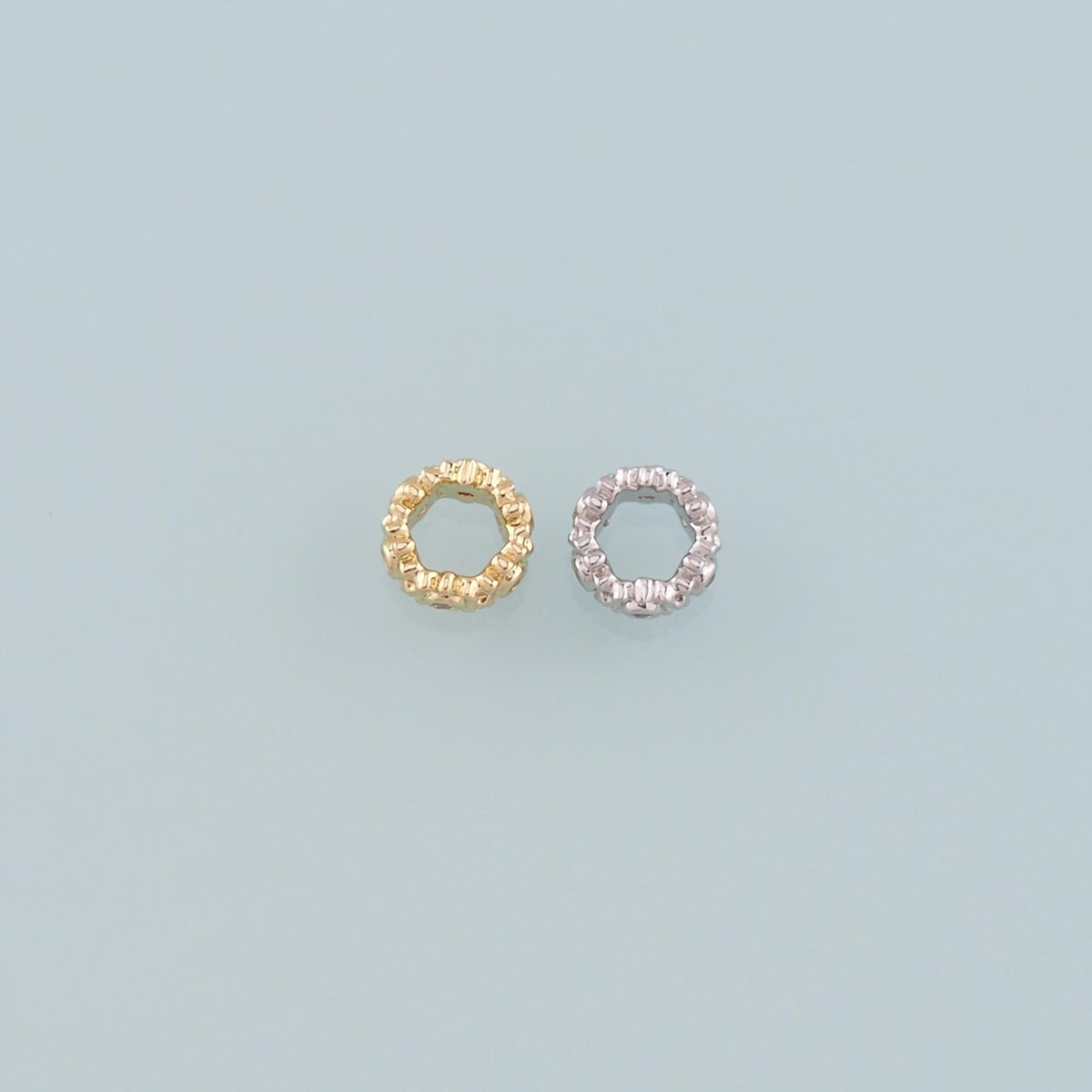 Gold Round Beads Charms,18K Gold Filled Round Flat Spacer beads Bracelet Necklace for DIY Jewelry Making Supply