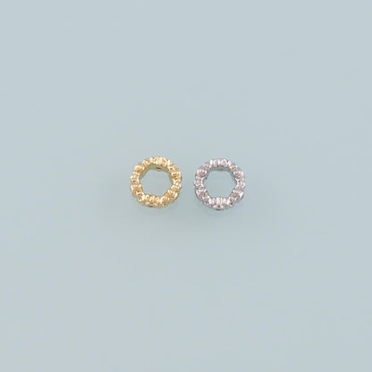 Gold Round Beads Charms,18K Gold Filled Round Flat Spacer beads Bracelet Necklace for DIY Jewelry Making Supply