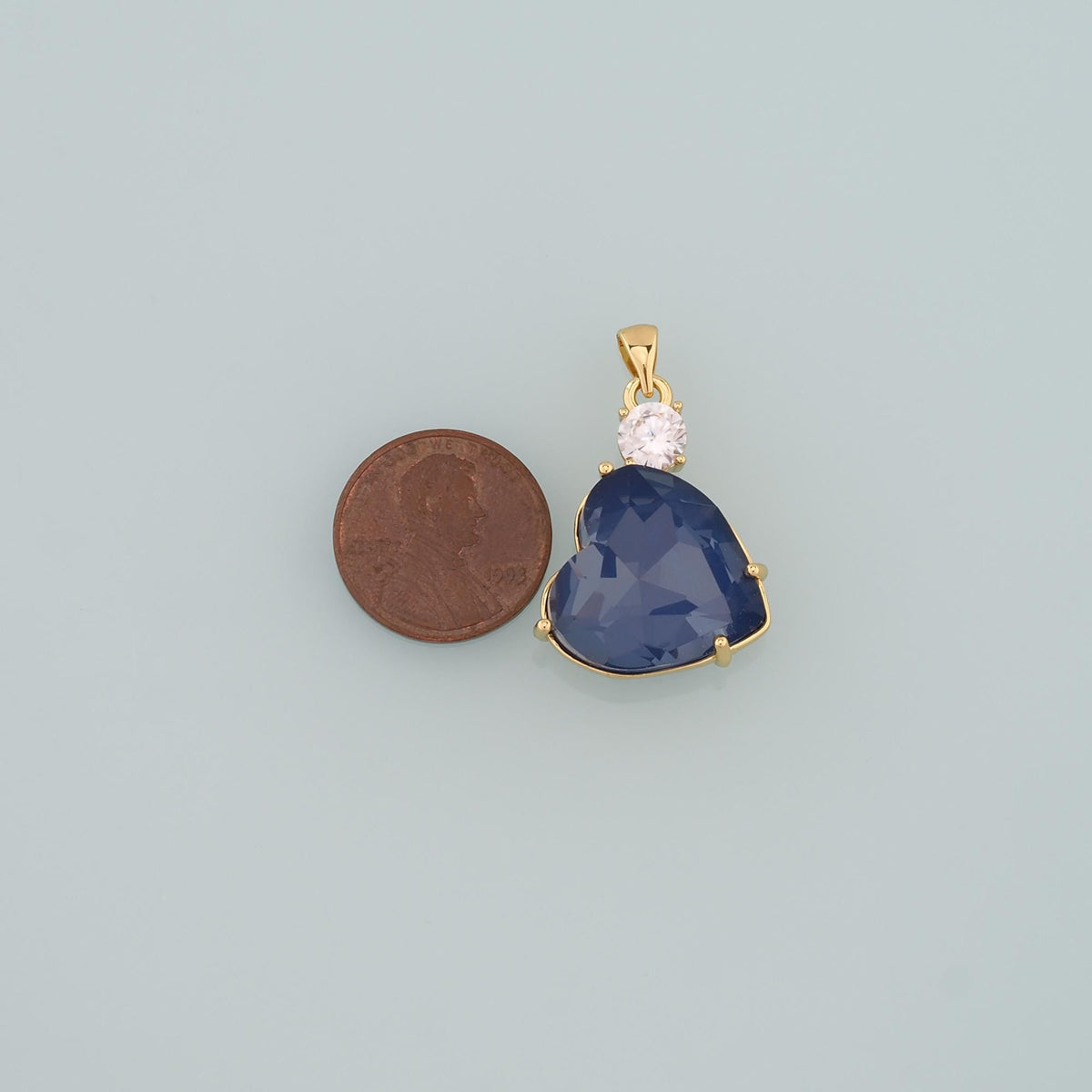 18K Gold Filled Crystal Heart Charm Pendant for Jewelry Making