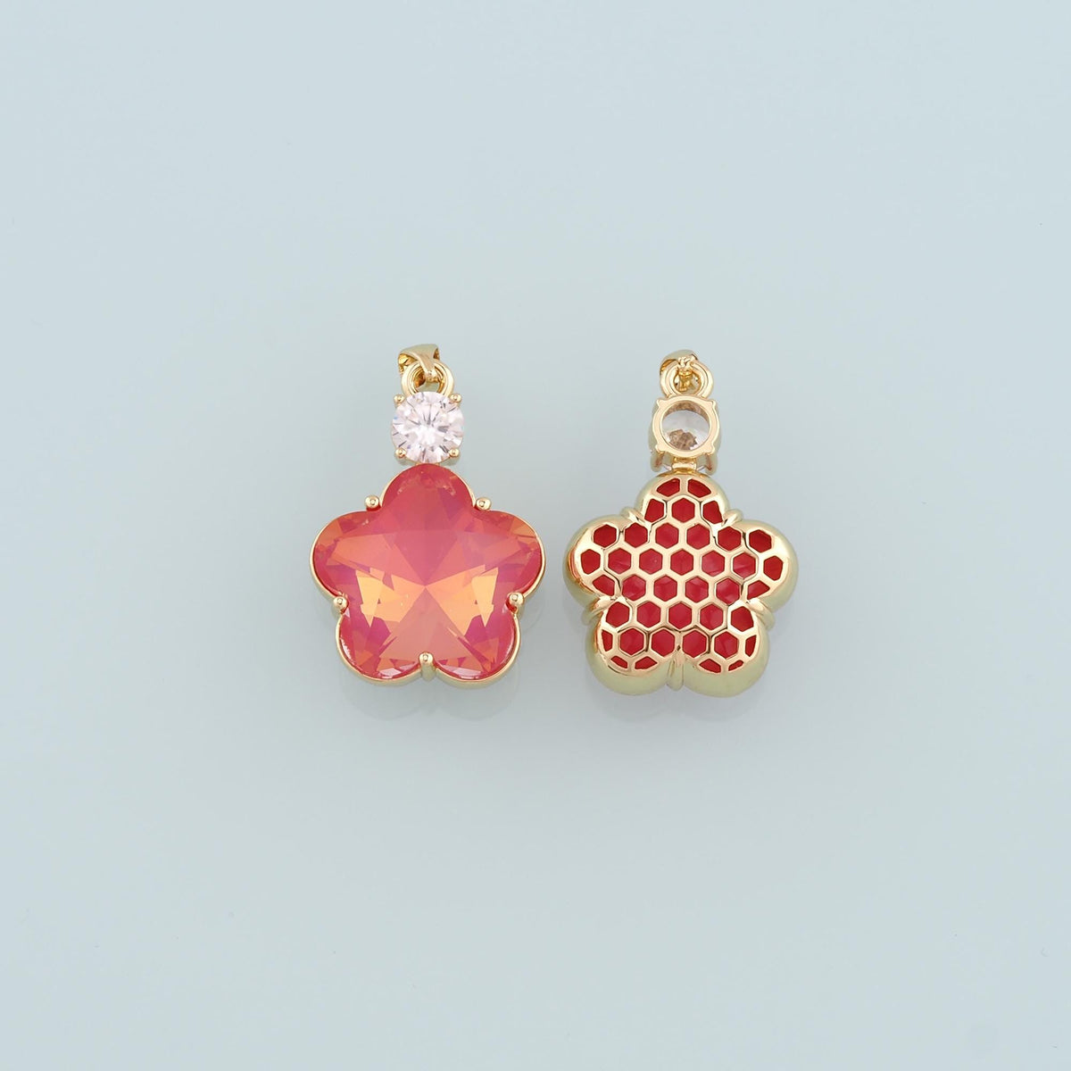 18K Gold Filled Crystal Star Charm Pendant for Jewelry Making