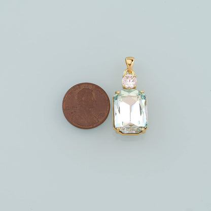 18K Gold Filled Crystal Charm Pendant for Jewelry Making