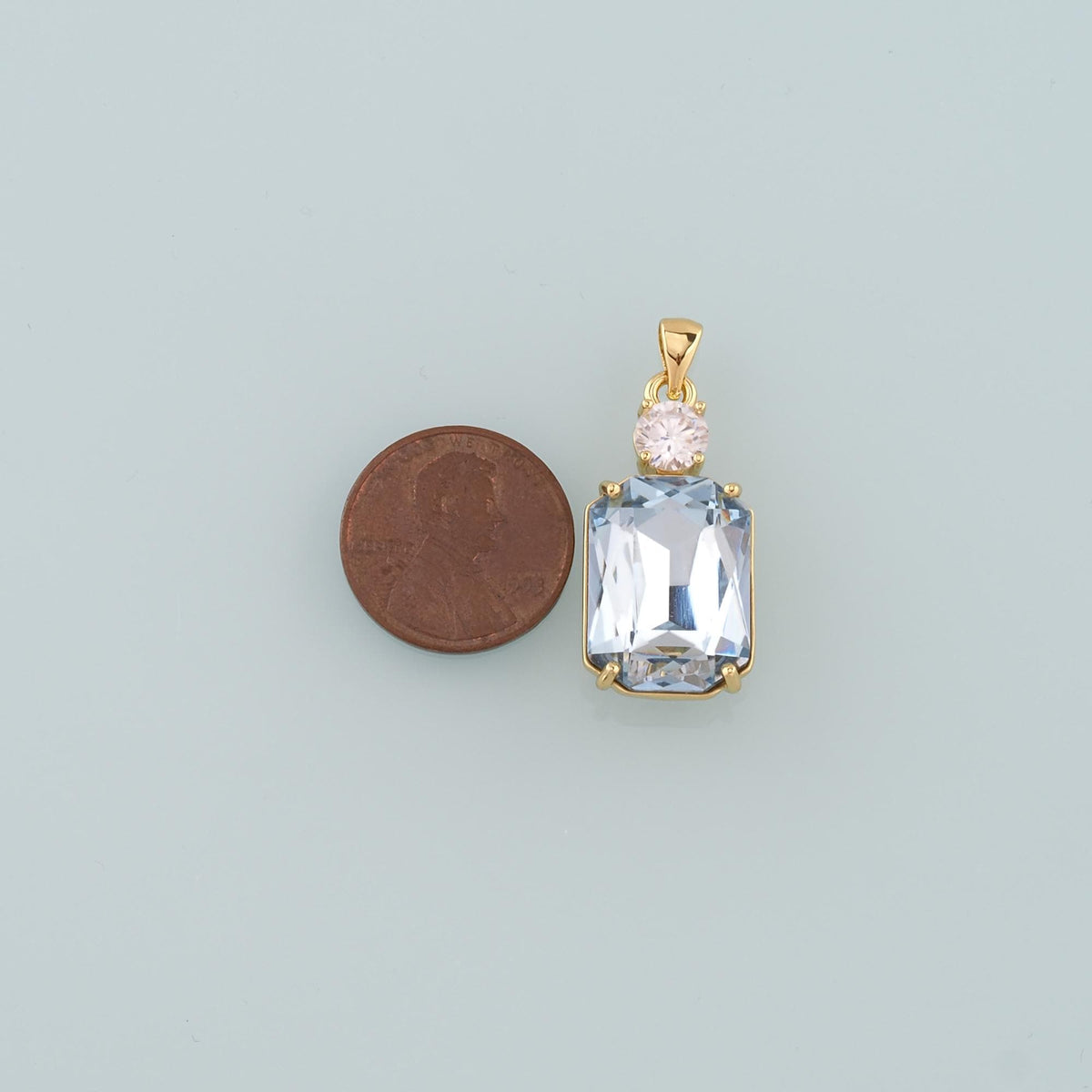 18K Gold Filled Crystal Charm Pendant for Jewelry Making