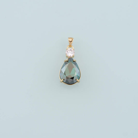 Gold Crystal Charms,18K Gold Filled Teardrop Pendant,Teardrop Crystal Charm Bracelet Necklace for DIY Jewelry Making Supply
