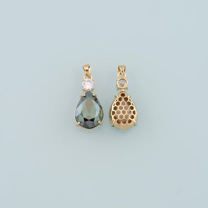 Gold Crystal Charms,18K Gold Filled Teardrop Pendant,Teardrop Crystal Charm Bracelet Necklace for DIY Jewelry Making Supply