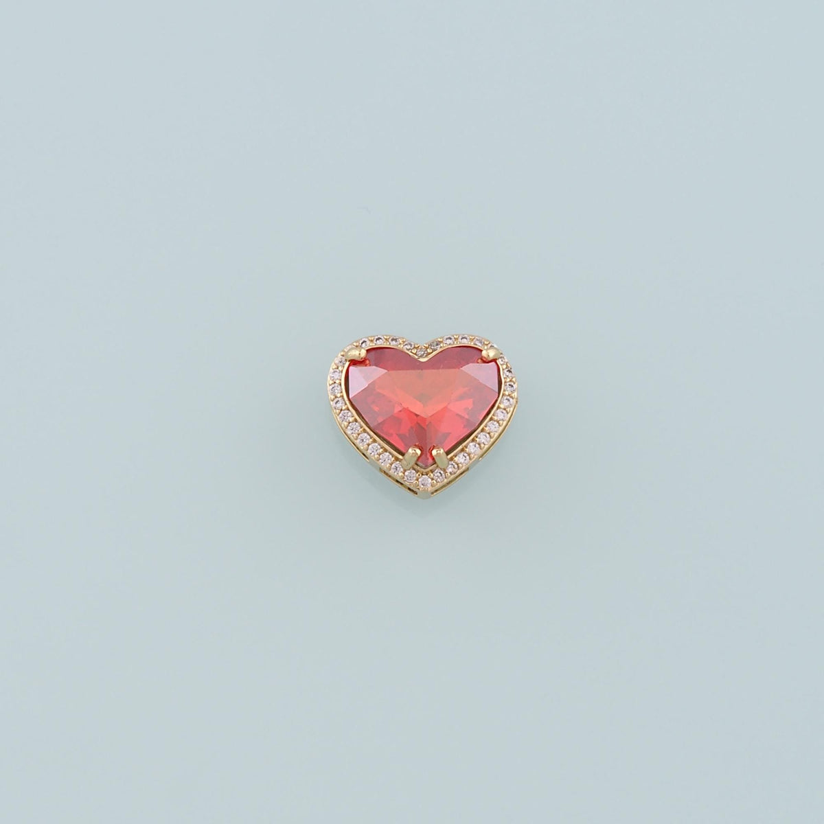 18K Gold Filled Crystal Heart Spacer Beads for Jewelry Making
