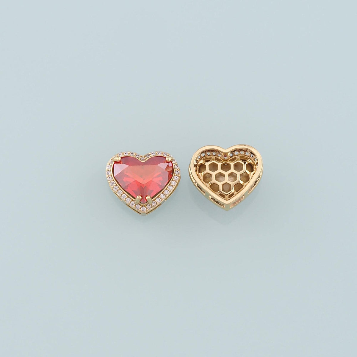 18K Gold Filled Crystal Heart Spacer Beads for Jewelry Making