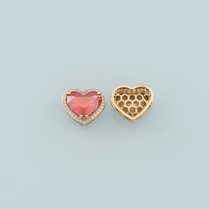 18K Gold Filled Crystal Heart Spacer Beads for Jewelry Making