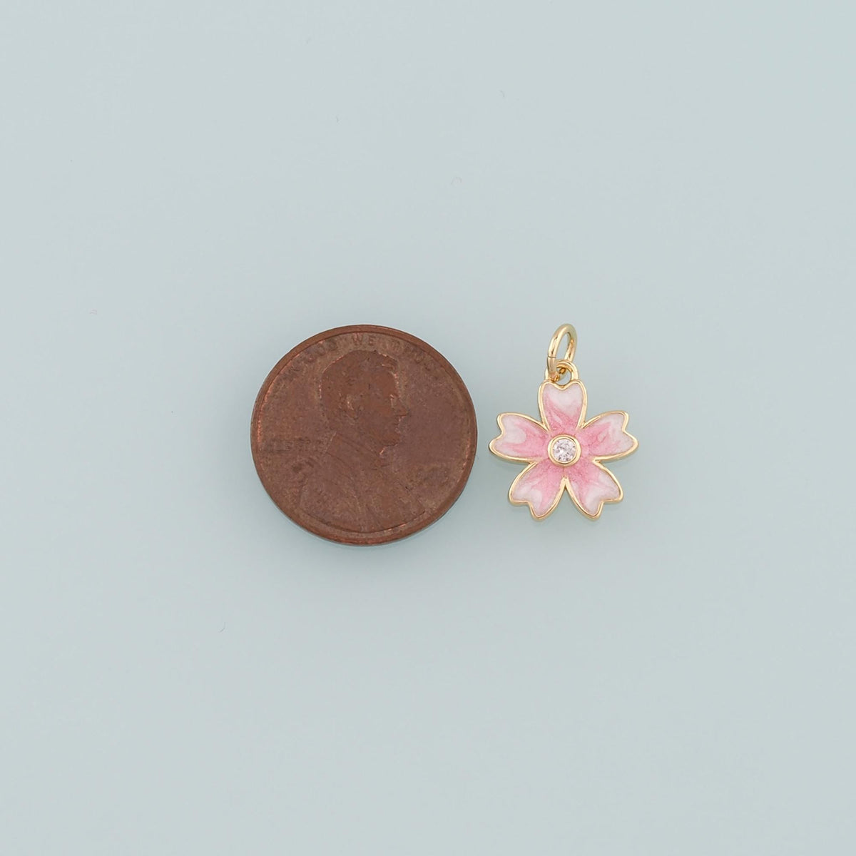 Gold Flower Charms,18K Gold Filled Flower Pendant,Enamel Flower Charm Bracelet Necklace for DIY Jewelry Making Supply