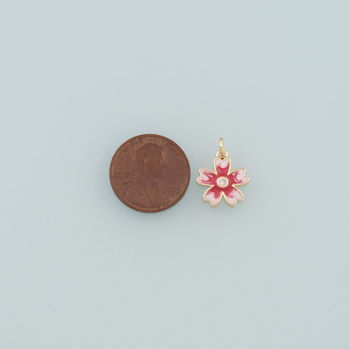 Gold Flower Charms,18K Gold Filled Flower Pendant,Enamel Flower Charm Bracelet Necklace for DIY Jewelry Making Supply