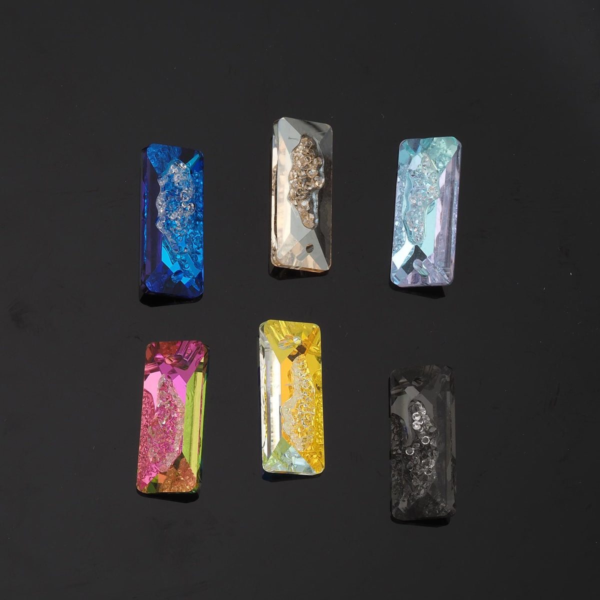 1pcs Rectangle Crystal Pendant Crystal AB Rhinestones for DIY Craft Jewelry Making Supply