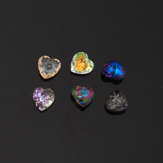 5pcs Heart Crystal Pendant Crystal AB Rhinestones for DIY Craft Jewelry Making Supply